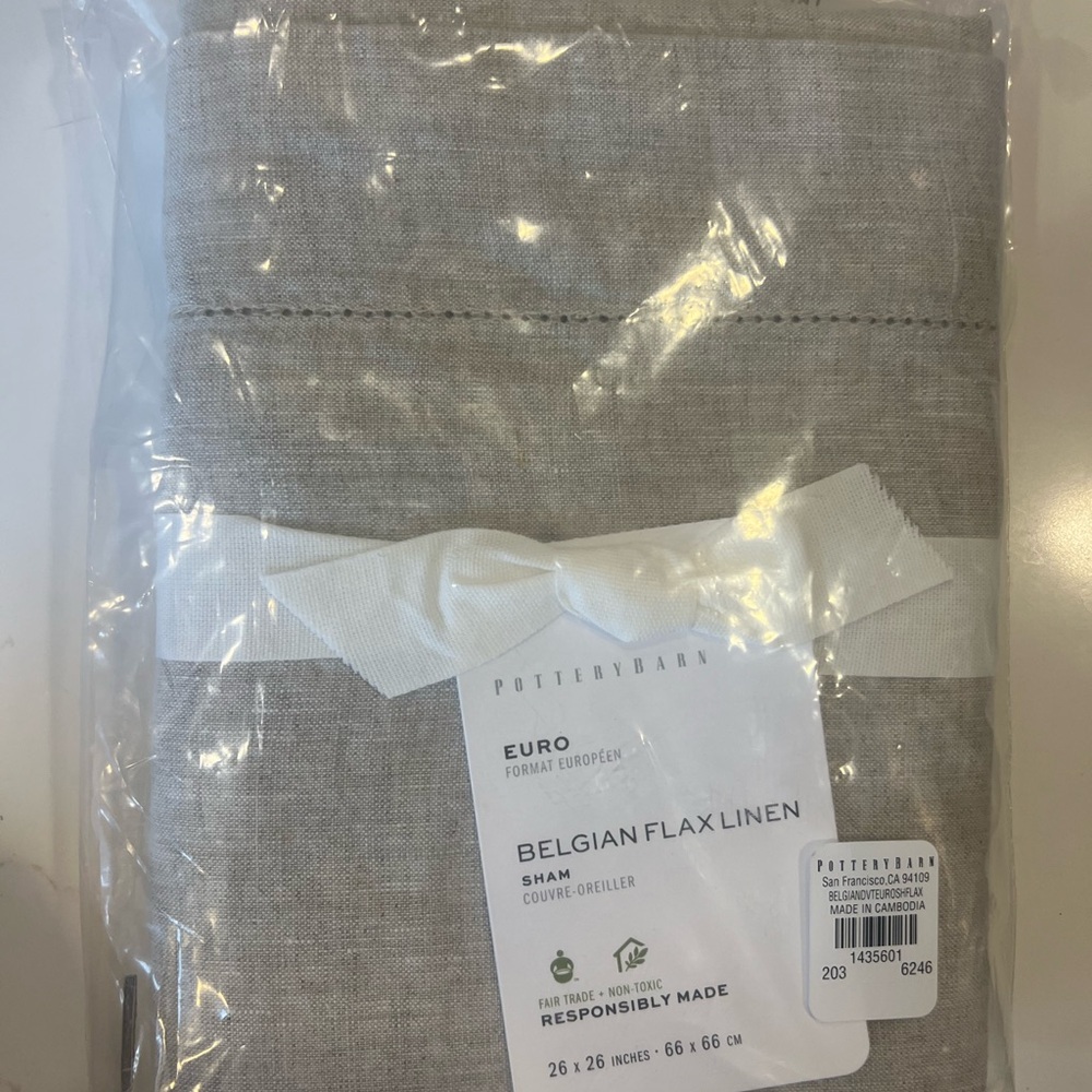 Pottery Barn Belgian Flax Linen Euro Sham